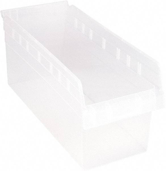 Quantum Storage - 17-7/8" Deep, Clear Polypropylene Hopper Shelf Bin - 8" High x 8-3/8" Wide x 17-7/8" Long - Benchmark Tooling