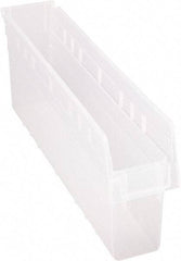 Quantum Storage - 23-5/8" Deep, Clear Polypropylene Hopper Shelf Bin - 8" High x 4-3/8" Wide x 23-5/8" Long - Benchmark Tooling