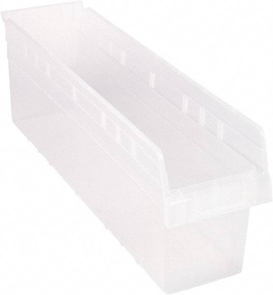 Quantum Storage - 23-5/8" Deep, Clear Polypropylene Hopper Shelf Bin - 8" High x 6-5/8" Wide x 23-5/8" Long - Benchmark Tooling