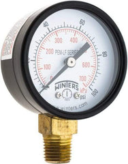Winters - 2" Dial, 1/4 Thread, 0-100 Scale Range, Pressure Gauge - Lower Connection Mount, Accurate to 3-2-3% of Scale - Benchmark Tooling