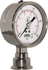 Winters - 4" Dial, 1-1/2 Thread, 0-100 Scale Range, Pressure Gauge - Lower Connection Mount, Accurate to 0.01% of Scale - Benchmark Tooling