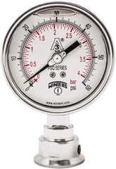 Winters - 4" Dial, 1-1/2 Thread, 0-60 Scale Range, Pressure Gauge - Lower Connection Mount, Accurate to 0.01% of Scale - Benchmark Tooling