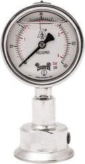 Winters - 2-1/2" Dial, 1-1/2 Thread, 0-60 Scale Range, Pressure Gauge - Lower Connection Mount, Accurate to 1.5% of Scale - Benchmark Tooling