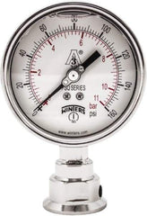 Winters - 4" Dial, 1-1/2 Thread, 0-160 Scale Range, Pressure Gauge - Lower Connection Mount, Accurate to 0.01% of Scale - Benchmark Tooling