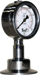 Winters - 2-1/2" Dial, 2 Thread, 0-200 Scale Range, Pressure Gauge - Lower Connection Mount, Accurate to 1.5% of Scale - Benchmark Tooling