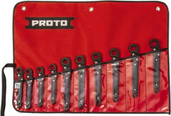 Proto - 10 Piece, 10mm to 19mm, 12 Point Ratcheting Flare Nut Set - Metric Measurement Standard, Black Oxide Finish - Benchmark Tooling