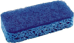 SOS - 4-1/2" Long x 2-1/2" Wide x 0.09" Thick Scouring Sponge - Heavy-Duty, Dark Blue/Light Blue - Benchmark Tooling