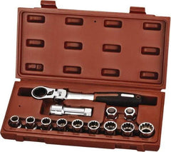 Paramount - 13 Piece 3/4" Drive Deep Well Socket Set - 12 Points, 10mm to 19mm Range, Metric Measurement Standard - Benchmark Tooling