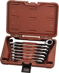 Paramount - 7 Piece, 10mm to 18mm, 12 Point Reversible Ratcheting Combination Wrench Set - Metric Measurement Standard, Full Polish Chrome Finish, Comes in Blow Molded Case - Benchmark Tooling