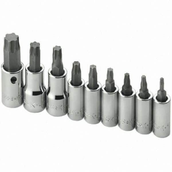 SK - 9 Piece 1/4 & 3/8" Drive Torx Bit Socket Set - Benchmark Tooling