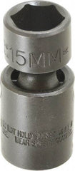 Proto - 3/8" Drive 15mm Standard Universal Impact Socket - 6 Points, 2-3/32" OAL - Benchmark Tooling