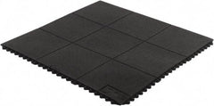 Wearwell - 3' Long x 3' Wide, Dry/Wet Environment, Anti-Fatigue Matting - Black, CFR Rubber with CFR Rubber Base, Straight - Benchmark Tooling