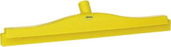 Vikan - 20" Rubber Blade Floor Squeegee - Double Edge, Yellow, Plastic Holder - Benchmark Tooling