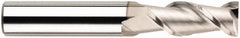 SGS - 3/8", 2-1/2" LOC, 3/8" Shank Diam, 4-1/4" OAL, 2 Flute, Solid Carbide Square End Mill - Single End, Uncoated, Spiral Flute, 45° Helix, Centercutting, Right Hand Cut, Right Hand Flute, Series 44 - Benchmark Tooling