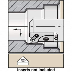 Kennametal - Right Hand, MTFN Toolholder Compatibility, TN.. Insert Compatibility, Indexable Turning Cartridge - Screw or Clamp Holding Method, 55mm OAL x 20mm OAH - Benchmark Tooling