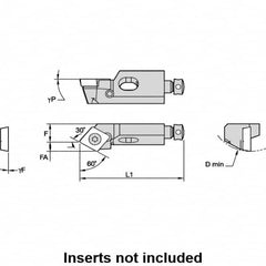 Kennametal - Series Screw-On, Left Hand, SCTP Toolholder Compatibility, CP.. Insert Compatibility, Indexable Turning Cartridge - Screw Holding Method, 32mm OAL x 7mm OAW x 11mm OAH - Benchmark Tooling