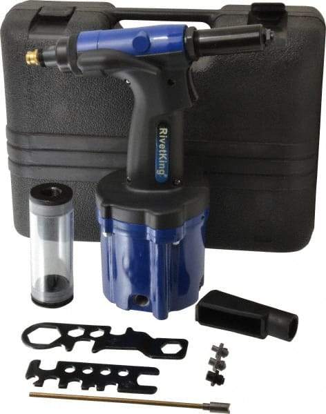 RivetKing - Up to 3/16" Capacity, Air Riveting Hammer - 5/8" Long Stroke, 1/4" Inlet - Benchmark Tooling