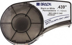 Brady - 0.439" Wide x 84" Long, White Heat Shrinkable Polyolefin Heat Shrink Tubing - For BMP21 Plus Portable Label Printer, IDPAL Handheld Label Maker - Benchmark Tooling