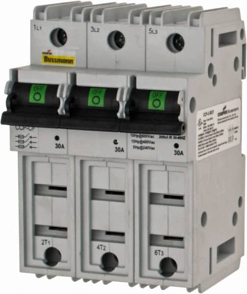 Cooper Bussmann - 3 Phase, 600VAC, 3 Pole, Open Fused Cam & Disconnect Switch - 3 Wires - Benchmark Tooling