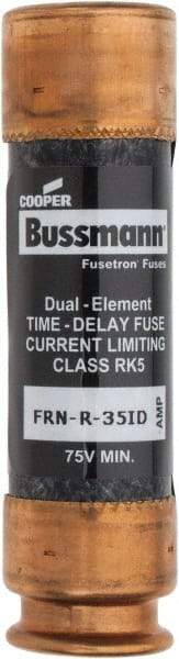 Cooper Bussmann - 125 VDC, 250 VAC, 35 Amp, Time Delay General Purpose Fuse - Fuse Holder Mount, 76.2mm OAL, 20 at DC, 200 (RMS) kA Rating, 20.6mm Diam - Benchmark Tooling