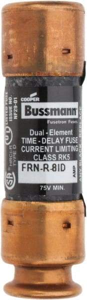 Cooper Bussmann - 125 VDC, 250 VAC, 8 Amp, Time Delay General Purpose Fuse - Fuse Holder Mount, 50.8mm OAL, 20 at DC, 200 (RMS) kA Rating, 14.3mm Diam - Benchmark Tooling