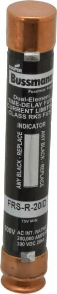 Cooper Bussmann - 300 VDC, 600 VAC, 20 Amp, Time Delay General Purpose Fuse - Fuse Holder Mount, 127mm OAL, 20 at DC, 200 (RMS) kA Rating, 20.6mm Diam - Benchmark Tooling