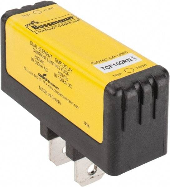 Cooper Bussmann - 300 VDC, 600 VAC, 100 Amp, Time Delay General Purpose Fuse - Plug-in Mount, 76.45mm OAL, 100 at DC, 200 (CSA RMS), 300 (UL RMS) kA Rating - Benchmark Tooling