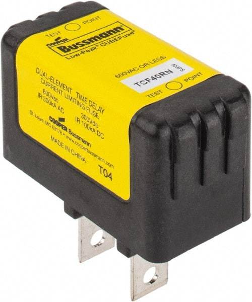 Cooper Bussmann - 300 VDC, 600 VAC, 40 Amp, Time Delay General Purpose Fuse - Plug-in Mount, 54.1mm OAL, 100 at DC, 200 (CSA RMS), 300 (UL RMS) kA Rating - Benchmark Tooling