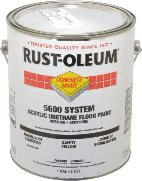 Rust-Oleum - 1 Gal Can Satin Safety Yellow Floor Coating - <100 g/L VOC Content - Benchmark Tooling