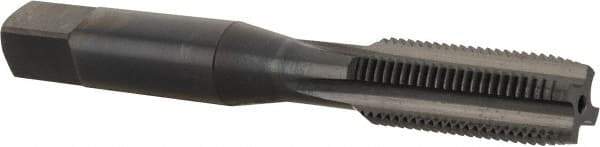 OSG - 3/8-24 UNF 3B 4 Flute Oxide Finish High Speed Steel Straight Flute Standard Hand Tap - Plug, Right Hand Thread, 2-15/16" OAL, 1-1/4" Thread Length, H3 Limit, Oversize - Exact Industrial Supply