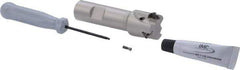 Iscar - 1" Cut Diam, 0.315" Max Depth of Cut, 3/4" Shank Diam, 3.38" OAL, Indexable Square Shoulder Helical End Mill - Weldon Shank, 90° Lead Angle, Through Coolant, Series Helitang - Benchmark Tooling