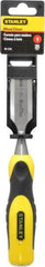 Stanley - 9" OAL x 1" Blade Width Wood Chisel - 1" Tip, Polypropylene Handle - Benchmark Tooling