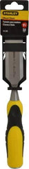 Stanley - 9" OAL x 1-1/4" Blade Width Wood Chisel - 1-1/4" Tip, Polypropylene Handle - Benchmark Tooling