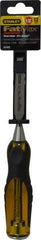 Stanley - 9" OAL x 1/2" Blade Width Wood Chisel - 1/2" Tip, Acetate & Rubber Grip Handle - Benchmark Tooling