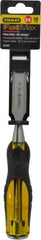 Stanley - 9" OAL x 3/4" Blade Width Wood Chisel - 3/4" Tip, Acetate & Rubber Grip Handle - Benchmark Tooling