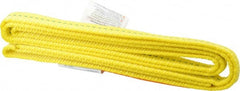 Made in USA - 4' Long x 1" Wide, 2,400 Lb Basket Capacity, 2,400 Lb Vertical Capacity, 1 Ply, Nylon Web Sling - Benchmark Tooling