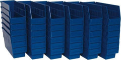 Quantum Storage - 50 Lb. Load Capacity, 11-5/8" Deep, Blue Polypropylene Hopper Shelf Bin - 6" High x 4-1/8" Wide x 11-5/8" Long - Benchmark Tooling