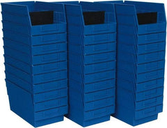 Quantum Storage - 50 Lb. Load Capacity, 11-5/8" Deep, Blue Polypropylene Hopper Shelf Bin - 6" High x 6-5/8" Wide x 11-5/8" Long - Benchmark Tooling