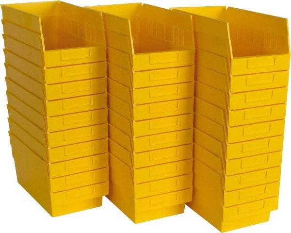 Quantum Storage - 50 Lb. Load Capacity, 11-5/8" Deep, Yellow Polypropylene Hopper Shelf Bin - 6" High x 6-5/8" Wide x 11-5/8" Long - Benchmark Tooling