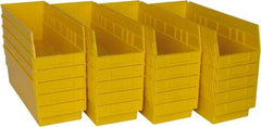 Quantum Storage - 50 Lb. Load Capacity, 17-7/8" Deep, Yellow Polypropylene Hopper Shelf Bin - 6" High x 6-5/8" Wide x 17-7/8" Long - Benchmark Tooling