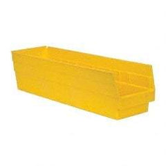 Quantum Storage - 50 Lb. Load Capacity, 23-5/8" Deep, Yellow Polypropylene Hopper Shelf Bin - 6" High x 6-5/8" Wide x 23-5/8" Long - Benchmark Tooling