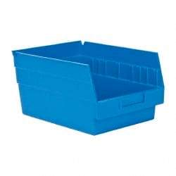 Quantum Storage - 50 Lb. Load Capacity, 11-5/8" Deep, Blue Polypropylene Hopper Shelf Bin - 6" High x 8-3/8" Wide x 11-5/8" Long - Benchmark Tooling