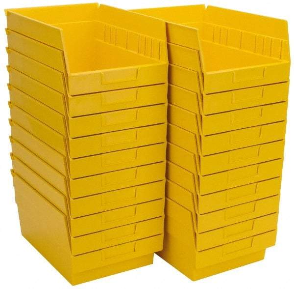 Quantum Storage - 50 Lb. Load Capacity, 11-5/8" Deep, Yellow Polypropylene Hopper Shelf Bin - 6" High x 8-3/8" Wide x 11-5/8" Long - Benchmark Tooling