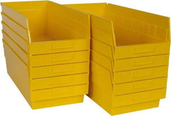 Quantum Storage - 50 Lb. Load Capacity, 17-7/8" Deep, Yellow Polypropylene Hopper Shelf Bin - 6" High x 8-3/8" Wide x 17-7/8" Long - Benchmark Tooling