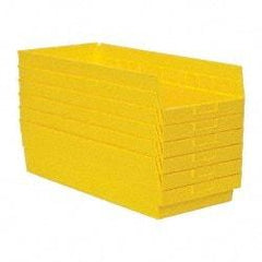 Quantum Storage - 50 Lb. Load Capacity, 23-5/8" Deep, Yellow Polypropylene Hopper Shelf Bin - 6" High x 11-1/8" Wide x 23-5/8" Long - Benchmark Tooling