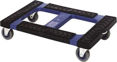 Quantum Storage - 1,000 Lb Capacity Polyethylene Rubber Cap Dolly - 30" Long x 18" Wide x 7" High, 4" Wheels - Benchmark Tooling