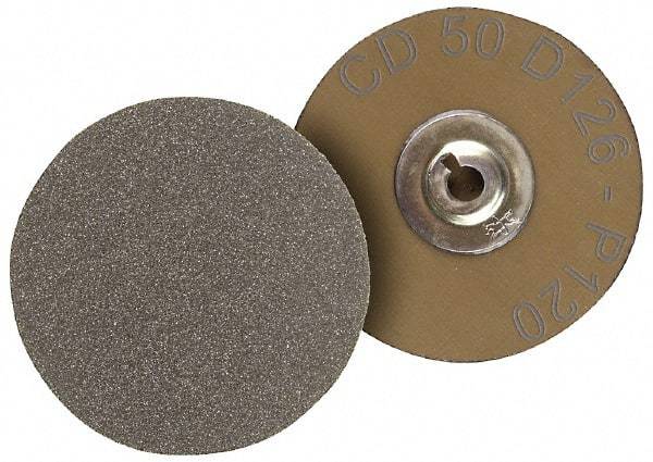 PFERD - 2" Disc Diam, 220 Grit, Diamond Quick Change Disc - Type S Attaching System, Coated, Brown, Fine Grade, 9,500 RPM, D76 Series - Benchmark Tooling