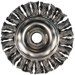 PFERD - 6" OD, 5/8-11 Arbor Hole, Knotted Steel Wheel Brush - 5/8" Face Width, 1-1/2" Trim Length, 0.023" Filament Diam, 9,000 RPM - Benchmark Tooling