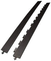 Wearwell - 5' Long x 3' Wide x 5/8" Thick, Anti-Fatigue Modular Matting Ramp Edge - Male, 1 Interlocking Side, Black, For Dry Areas, Series 502 - Benchmark Tooling