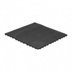 Wearwell - 3' Long x 3' Wide x 5/8" Thick, Anti-Fatigue Modular Matting Tiles - 4 Interlocking Sides, Black, For Dry Areas, Series 502 - Benchmark Tooling
